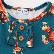 Green floral print mom&me dress