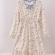 Nutcracker print tiered mom dress