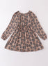 Leopard botanical print women dress