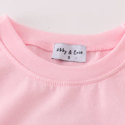 Pink valentine's day love french knot mom&me top