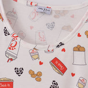 Red the lord's chicken print mom dress