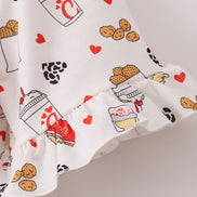 Red the lord's chicken print mom dress