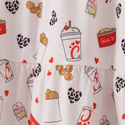 Red the lord's chicken print mom dress