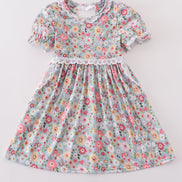 Green daisy print mom&me dress