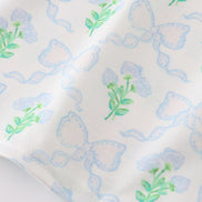 Green leaves bow print mom&me dress