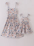 Blue ocean breeze shells print mom&me dress