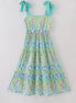 Ocean bloom print mom tiered dress