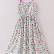 Meadow delight smocked mom dress