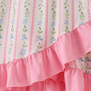 Pink floral print mom ruffle dress