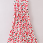 Pink floral print mom dress