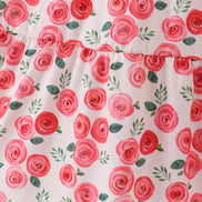 Pink floral print mom dress