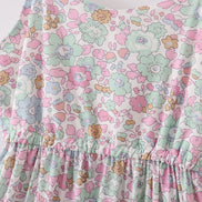 Mint pink floral print mom&me tiered dress