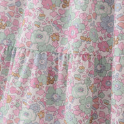 Mint pink floral print mom&me tiered dress
