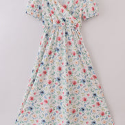 Green garden rose mom dress