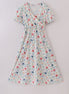Green garden rose mom dress