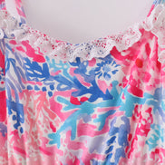 Tropical Sunset Waves mom tiered dress