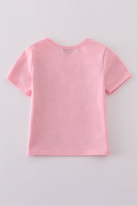 Pink star sequin mom&me top