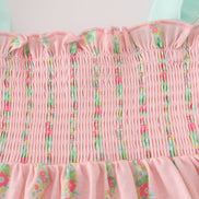 Pink floral smocked mom&me dress