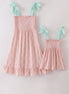 Pink floral smocked mom&me dress