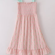 Pink floral smocked mom&me dress