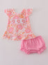 Pink Floral Ruffle Bloomer Set
