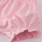 Pink Bow Embroidered Bow Bloomer Set