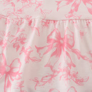 Pink bow print ruffle mom&me dress