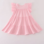 Pink ghost pumpkin sequin ruffle dress