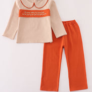 Rust isaiah embroidery pants set