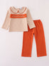 Rust isaiah embroidery pants set