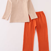 Rust isaiah embroidery pants set