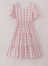 Pink floral print tiered mom dress