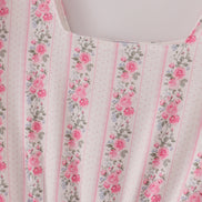 Pink floral print tiered mom dress