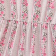 Pink floral print tiered mom dress