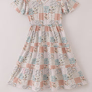 Fall floral print mom dress
