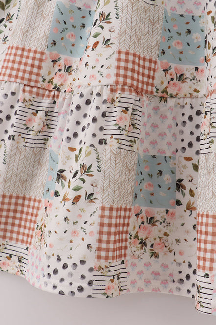Fall floral print mom dress