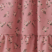 Floral corduroy lace ruffle mom dress