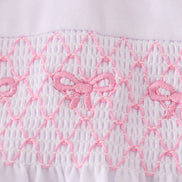 Pink bow smocked bloomer set