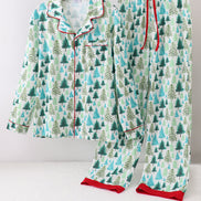 Green christmas tree print dad pajamas pants set