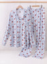 Blue santa claus bamboo dad pajamas set