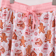 Pink gingerbread house bamboo mom pajmas pants
