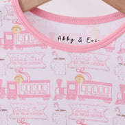 Pink train bamboo pajamas dress