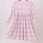 Pink train bamboo pajamas dress