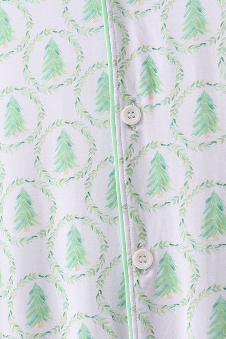 Green christmas tree bamboo dad pajama set