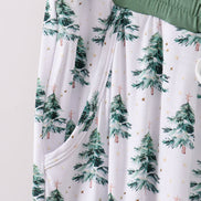 Green christmas tree bamboo mom pants