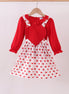 Red heart applique ruffle 2pc set