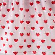 Red heart applique ruffle 2pc set