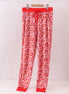 Red heart print bamboo pants