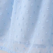 Blue clover embroidery swiss dot shorts set