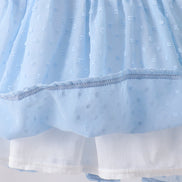 Blue clover embroidery swiss dot shorts set